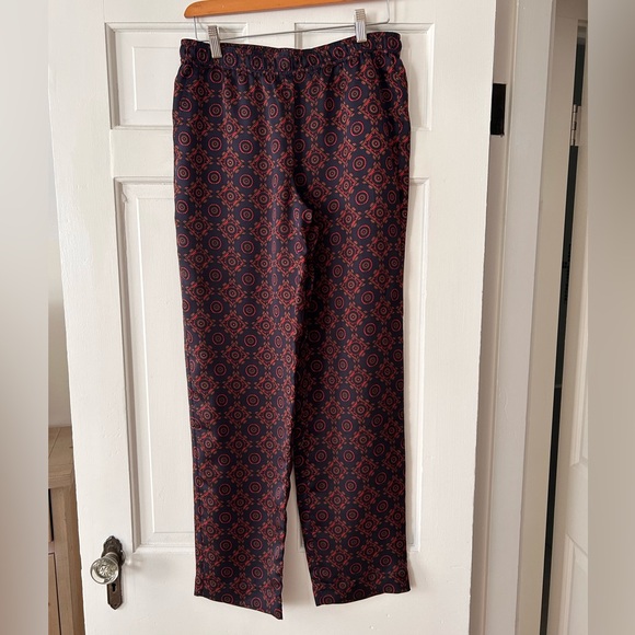 Club Monaco Printed Navy Pull on Pants - Picture 2 of 10